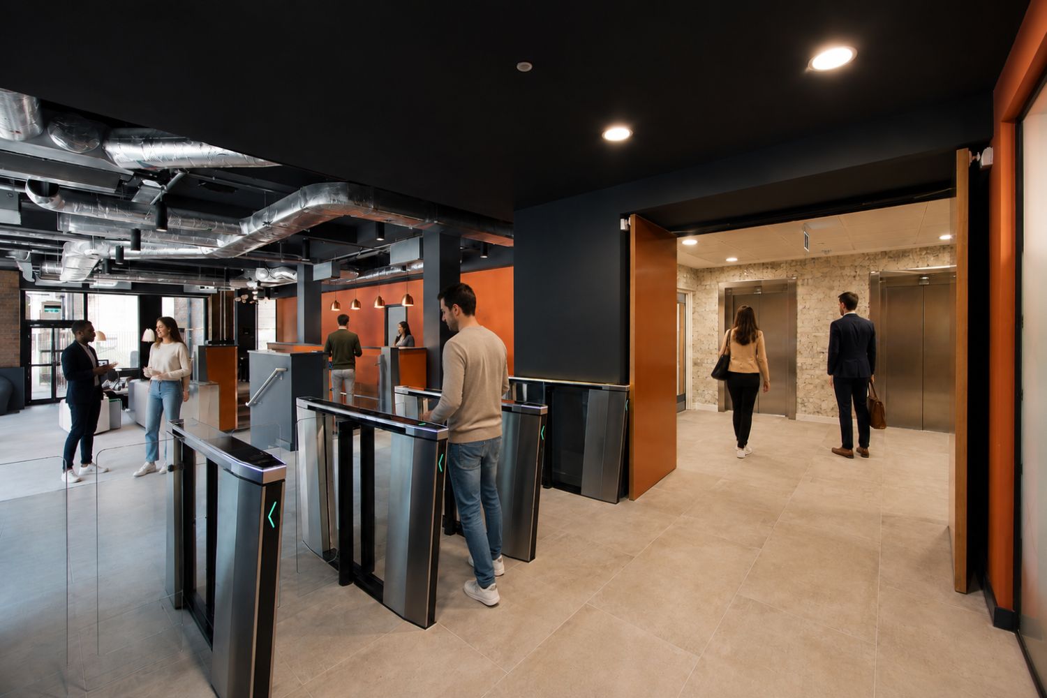Secure entry and multiple elevators at The Smith Kingston