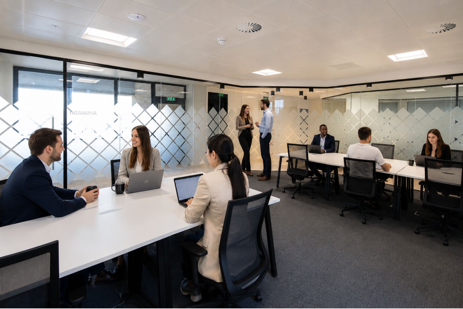 Managed offices at The Smith Kingston — people at work inside a fitted suite at 145 London Road